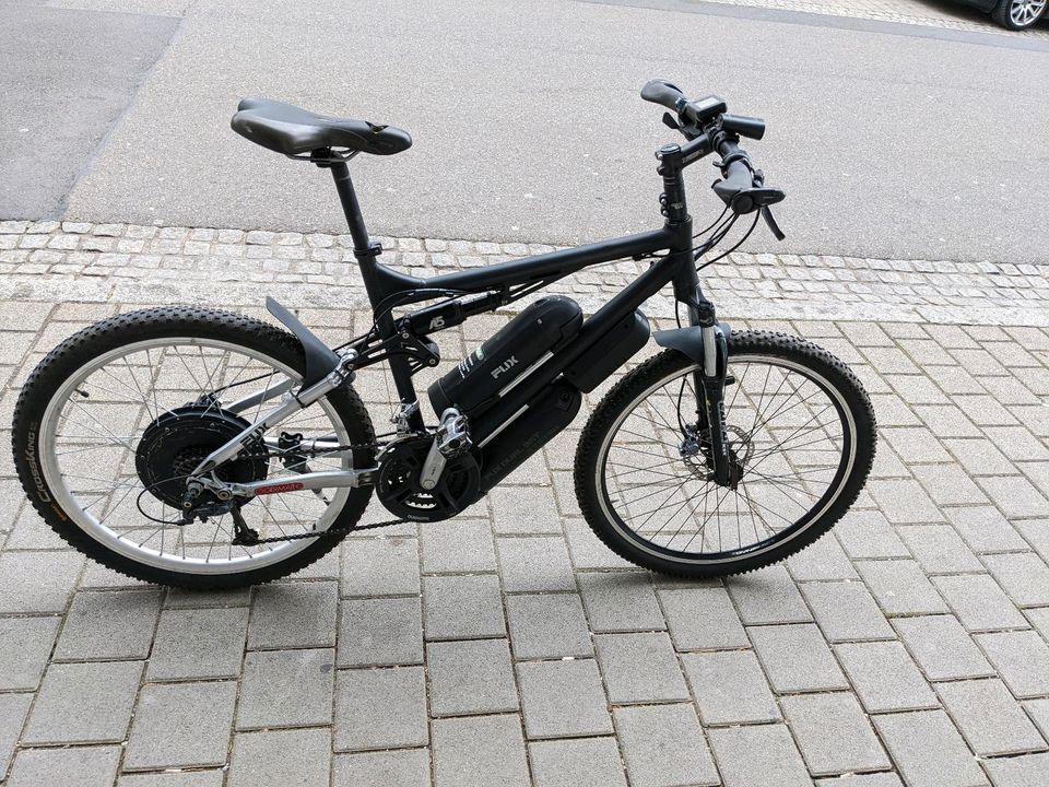 e-bike sbike 45km/h dual akku hinterradmotor 50 nm 26 zoll fully in Hechingen