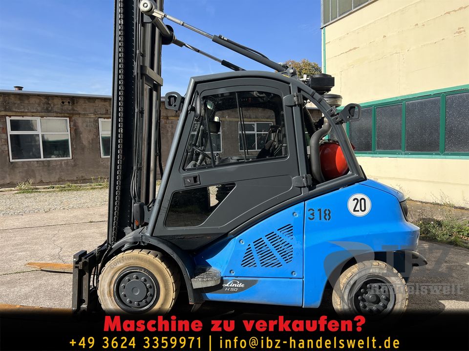 Linde H50T Gabelstapler 5t Kabine Klima 20km/h STVO H45 H30 H35 in Ohrdruf