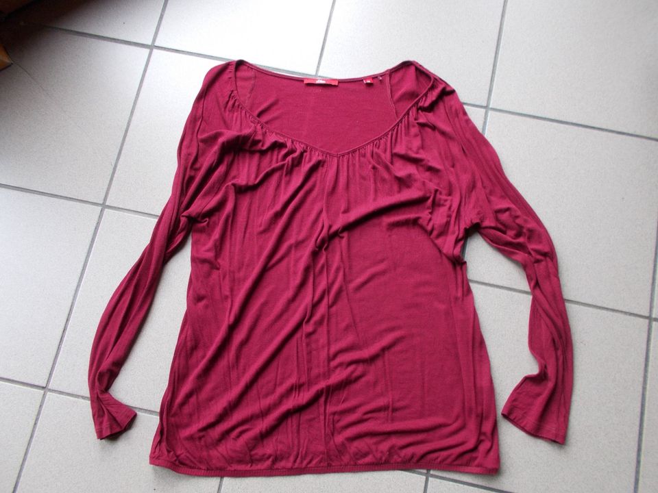 S.Oliver Shirt/ Bluse top Zustand Gr. 46/XXL rot langarm in Teningen