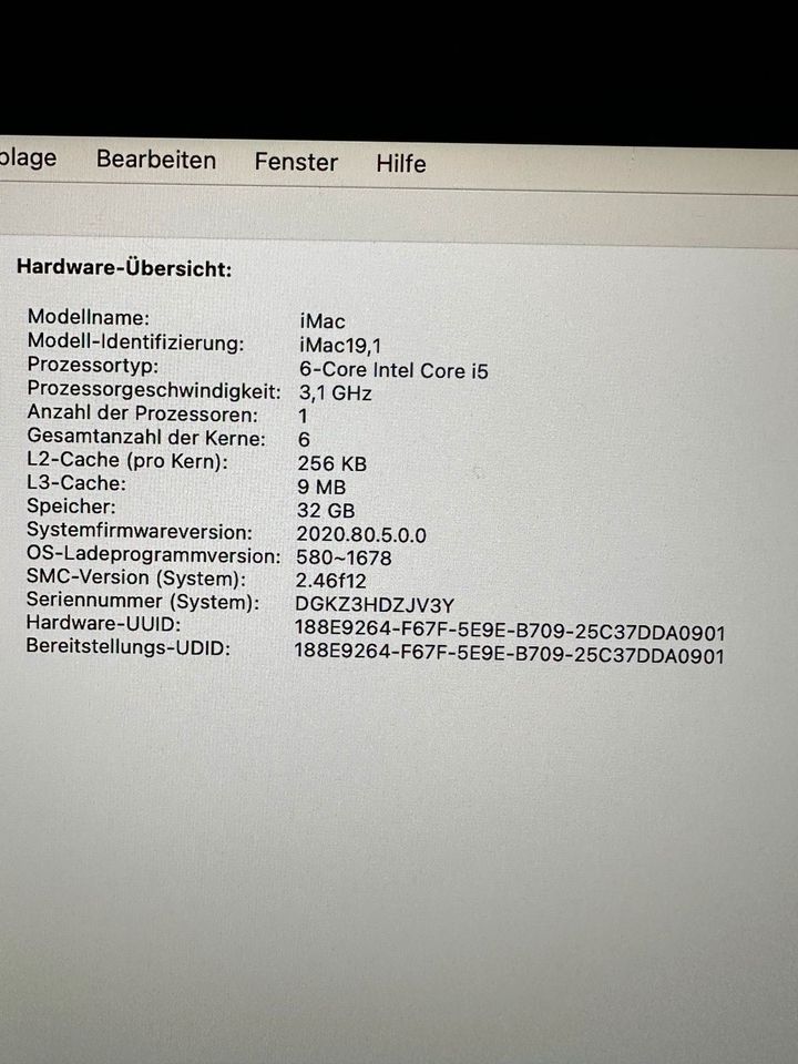 Apple iMac 27“ 2019 - 32GB RAM - Displayschaden - funktionsfähig in Winsen (Luhe)