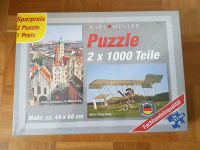 *NEU* PUZZLE 2x 1000 Teile Altes Rathaus München & Altes Flugzeug Wiesbaden - Mainz-Kostheim Vorschau