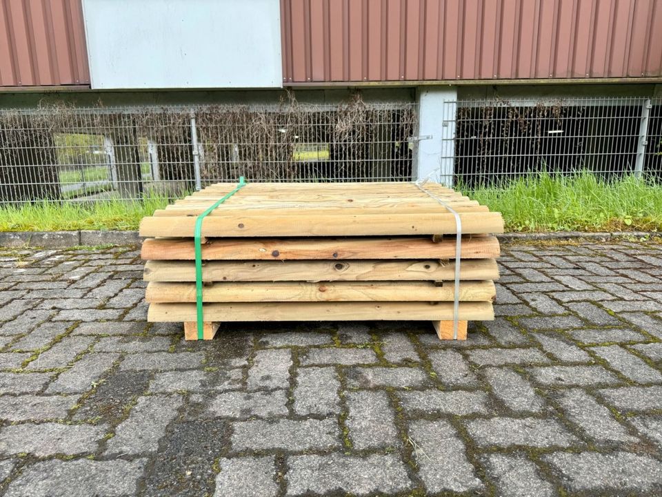 Palisade Holz Halbrund Halbholz Beeteinfassung - 14x75 - KDI in Lennestadt