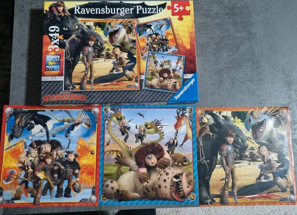 Puzzle Ravenburger Dragons 3 x 49 in Krummwisch