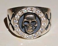 Skull-Totenkopf Silber s925 Ring mit 18 Zirkonia Harley Style neu Bonn - Duisdorf Vorschau