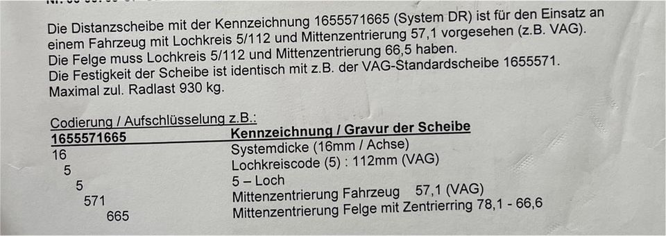 H&R Spurplatten 5x112 inkl. Schrauben AUDI TT 8J TTS TT RS in Bestwig