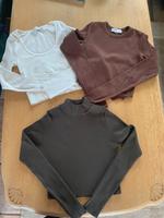 Langarmshirt Bershka, Pull&Bear Gr. XS, S braun, Creme Nordrhein-Westfalen - Issum Vorschau