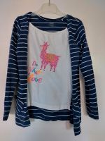 2in1 Langarmshirt mit Jacke Lama blau weiß Yigga 134 140 Niedersachsen - Langenhagen Vorschau