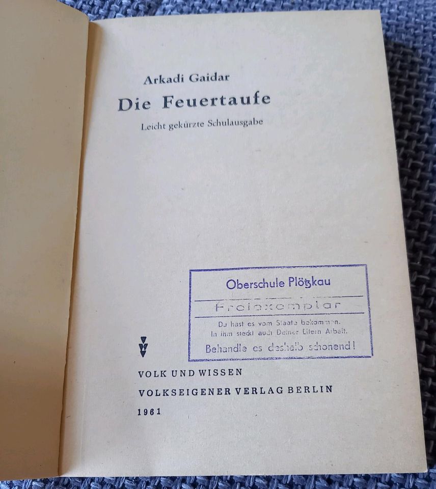 Buch Die Feuertaufe DDR von Arkadi Gaidar in Bernburg (Saale)