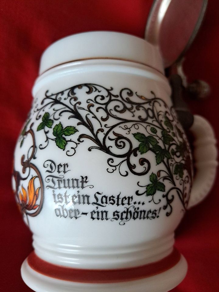 BMF Bierkrug, Bierseidel original mit Zinndeckel Nr. 6 in Guntersblum