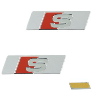 Audi S SLine Schriftzug Logo Emblem selbstklebend 9x30mm rot schwarz ,  19,95 €