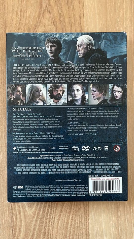 ⭐️ Game of Thrones: Staffel 6 DVD in Oberding