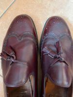 Handgemachte Tassel Loafer mit Budapester Muster, Bordeaux, Gr 44 Bayern - Warngau Vorschau