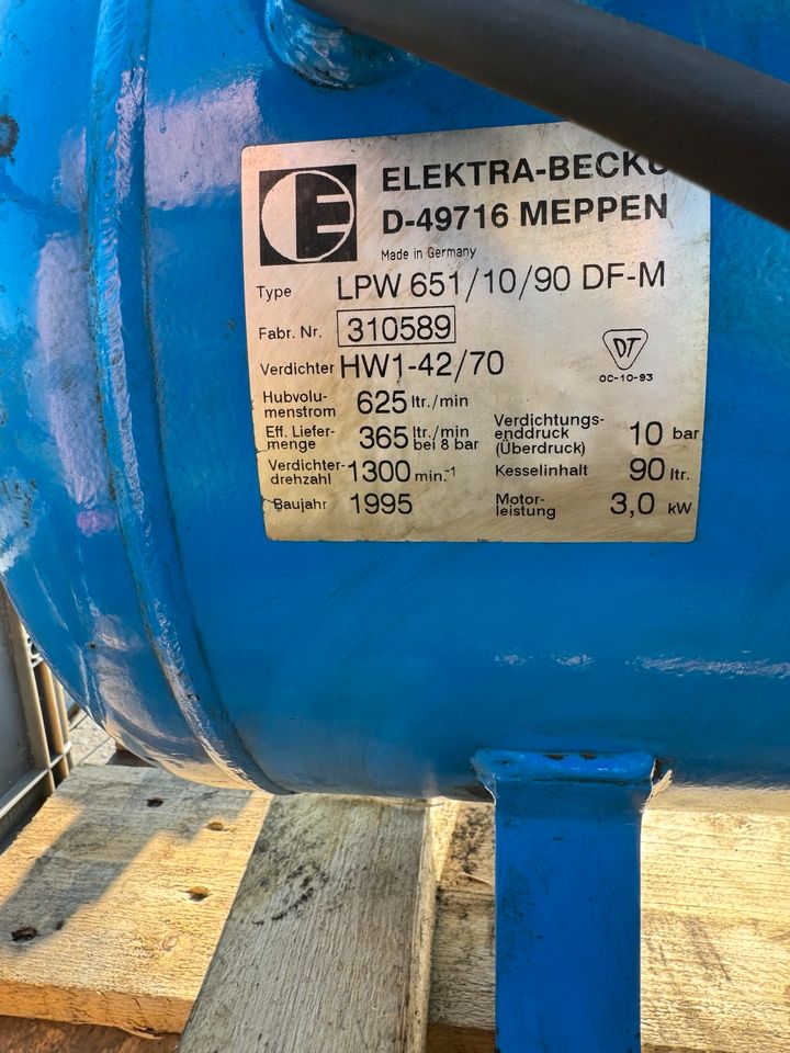 Elektra Beckum Kompressor 90 Liter LPW651 in Schwelm