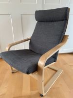 IKEA POÄNG Sessel Eichenfurnier weiß lasiert mit Bezug Anthrazit Saarland - Merzig Vorschau