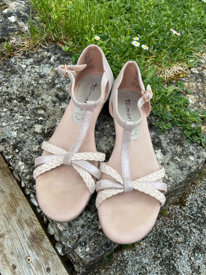 Sandalen rosa Glitzer Tamaris Gr. 38 wenig getragen in Estenfeld