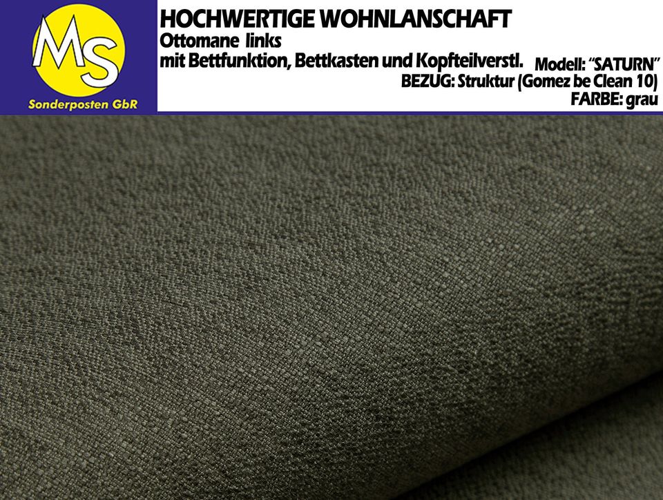 Sofa Couch Wohnlandschaft U Form Bettfunktion-Bettkasten Struktur in Mettingen