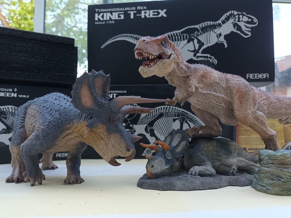 REBOR T-Rex vs Triceratops Paar Diorama Set in München