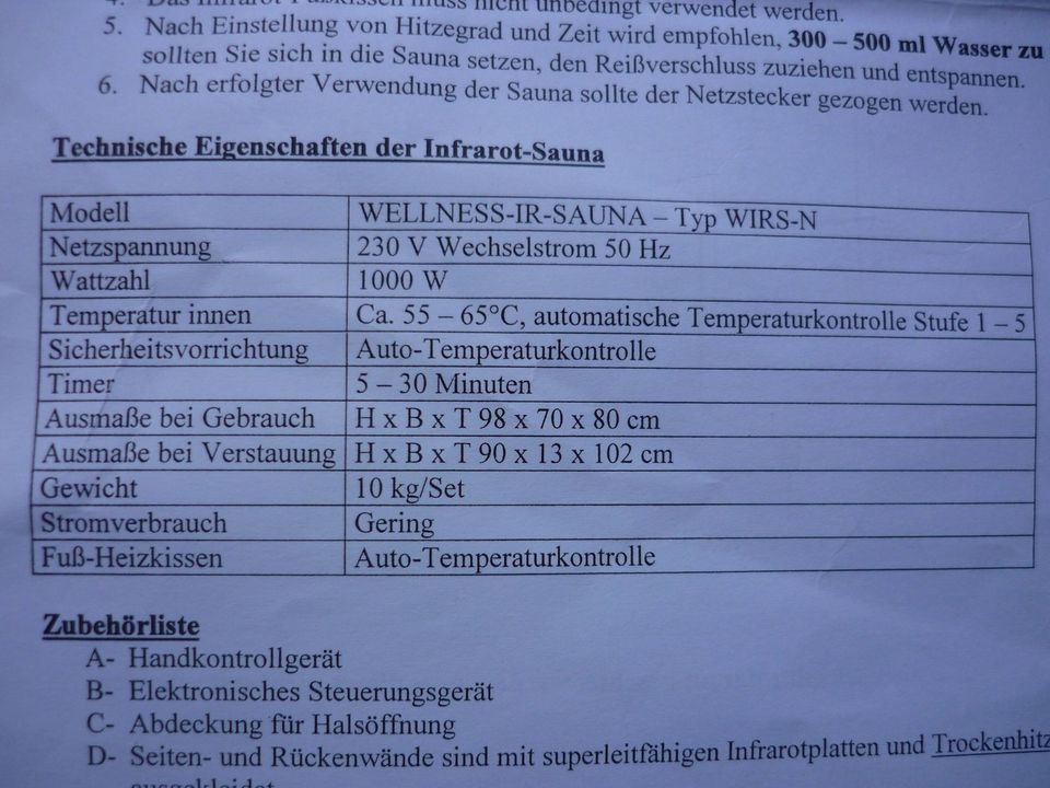 Mobile Infrarot-Sauna mit Fußheizung, Wärmekabine, Heimsauna in Miltenberg