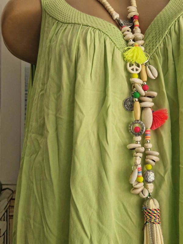 Maxikleid Trägerkleid Kleid limone grün 36 38 40 42 44 NEU Italy in Mönchengladbach