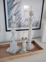 3 Kerzenleuchter Vintage Boho Impressionen weiß Shabby alt hygge Bayern - Johannesberg Vorschau