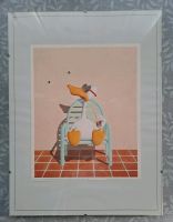 Sitzende Ente von Michael Bedard - Vintage gerahmtes Kunstposter Berlin - Spandau Vorschau