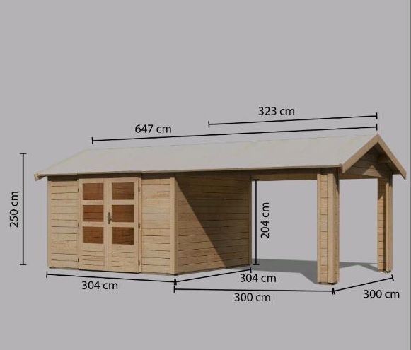 Holzhaus, Gartenhaus 6x3m in Königswartha