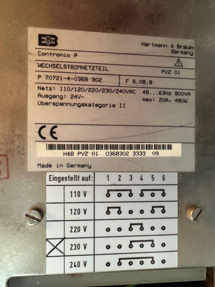 Hartmann & Braun Netzteil 24V 20A 480W in Rödersheim-Gronau