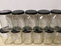 12 Eckige Gläser ca. 370 ml Deckel Schwarz nicht beschriftet Bayern - Augsburg Vorschau