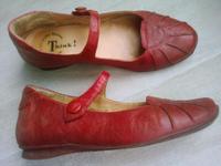 Schuhe THINK! Gr.38,5, rot, 3-fach Leder, fast NEU !! Ballerinas Köln - Zollstock Vorschau
