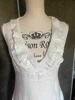 Leinen Blumen Kleid ohne Ärmel weis + taupe / grau braun Khujo Nordrhein-Westfalen - Herne Vorschau