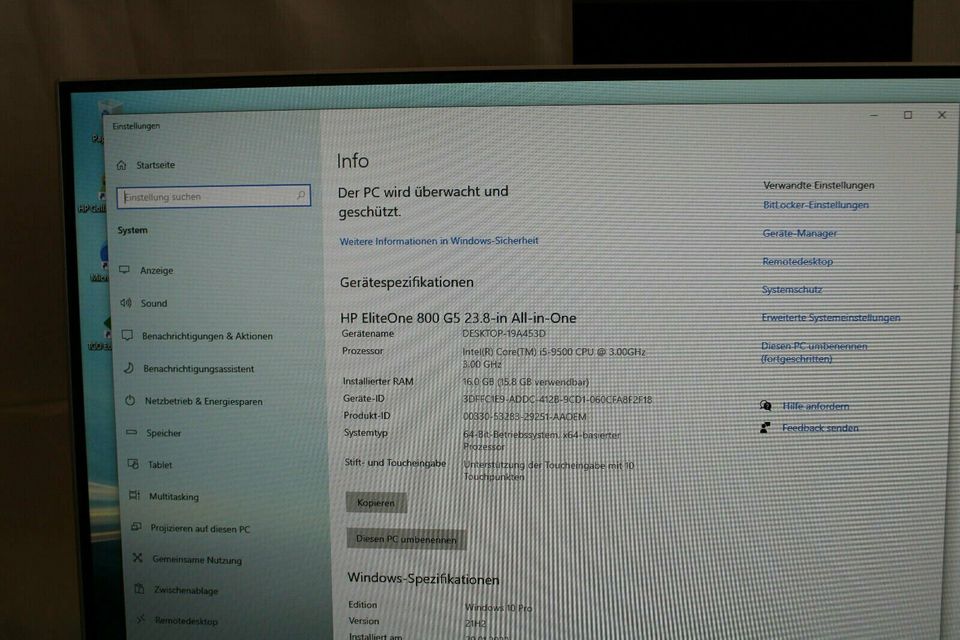 HP EliteOne 800 G5 AIO (23,8",  FHD, Intel i5-9500, 16GB, 512GB) in Duisburg