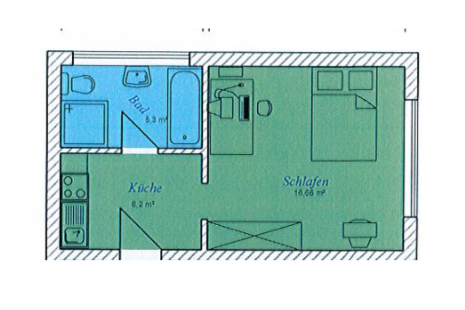 Gemütliche 1-Zimmer-Wohnung in Schwenningen in Villingen-Schwenningen