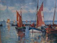 Gemälde Ölbild,  HANS GLEISSNER 1880-1935  Ostseehafen Kutter Neustadt - Alte Neustadt Vorschau