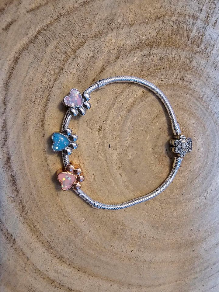 ❤️ Anhänger Pfötchen*Charm passend für Pandora Armband*Hund*Katze in Tangermünde