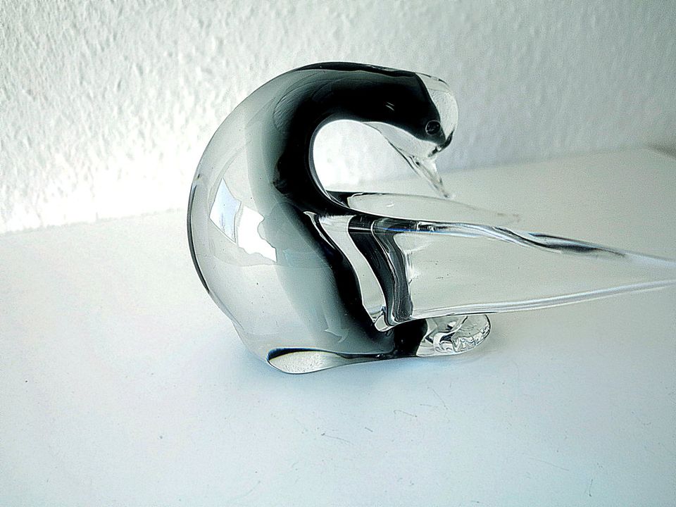 Skulptur Glasfigur ENTE klar/grau ca.12x18cm massiv 1070g RARITÄT in Lüneburg