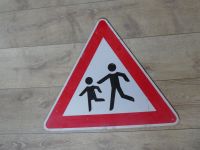 älteres Verkehrsschild - Kinder - Hinweisschild - Blechschild Hessen - Lichtenfels Vorschau