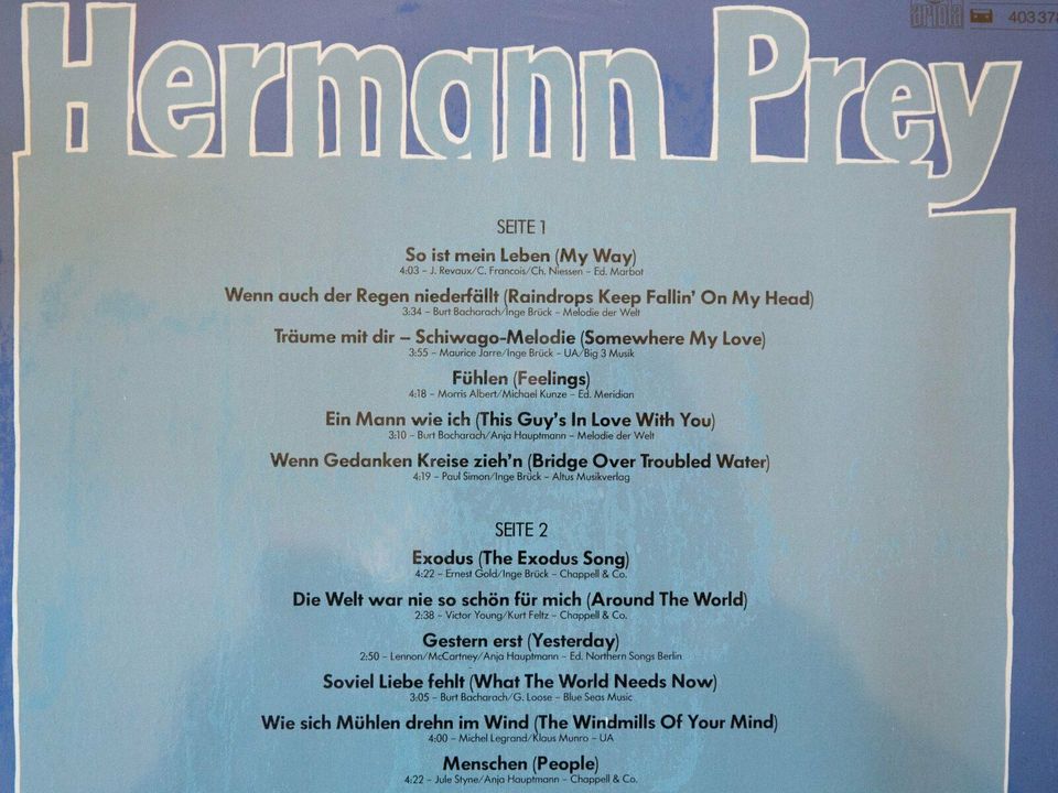 Hermann Prey-Welterfolge LP Neu in Saarbrücken