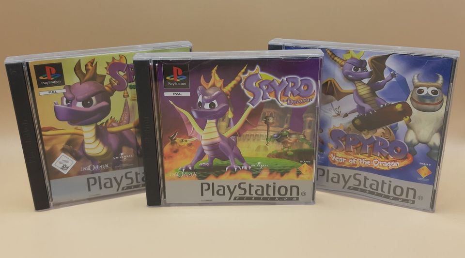 Spyro Teil 1 + 2 + 3 für Playstation 1 PS1 Komplett mit Anleitung in Heilbronn
