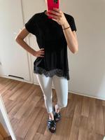 Zara T-Shirt Shirt mit Spitze schwarz länger lang S Baden-Württemberg - Ulm Vorschau