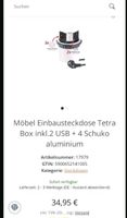 Möbel Einbausteckdose Tetra Box inkl.2 USB + 4 Schuko aluminium Frankfurt am Main - Nieder-Eschbach Vorschau