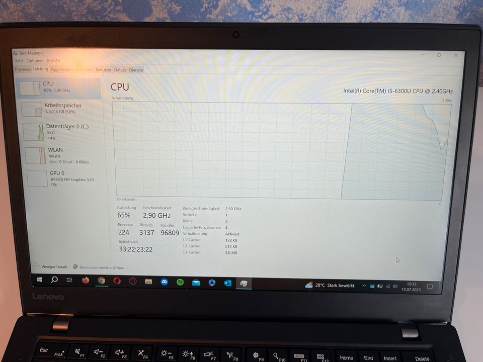 Lenovo T460s (i5-6300u, 8GB, 250GB SSD, Win10) in Esslingen