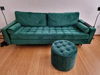 3er lounge Sofa smaragdgrün samt + Hocker neuwertig Niedersachsen - Hildesheim Vorschau