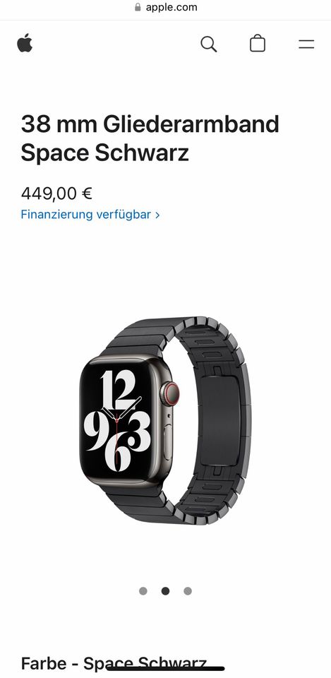 Apple Watch Series 3 (38 mm) inkl. Space grey StainlessSteel Band in Landshut