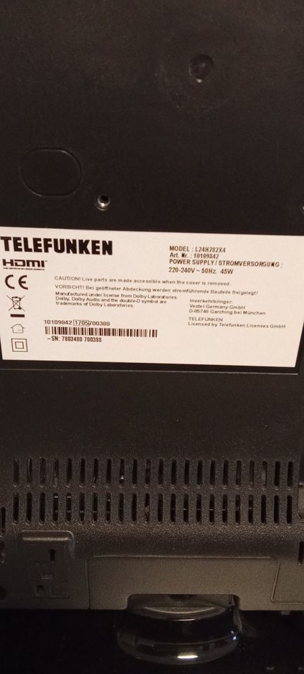 Fernseher Telefunken 24 Zoll in Gondershausen