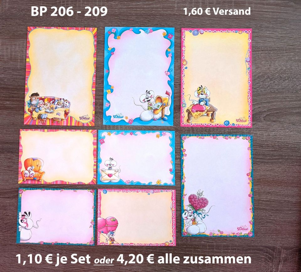 Diddl Briefpapier BP 206-209, 177-178, 24, 37, 40 bunt weiß in Krefeld