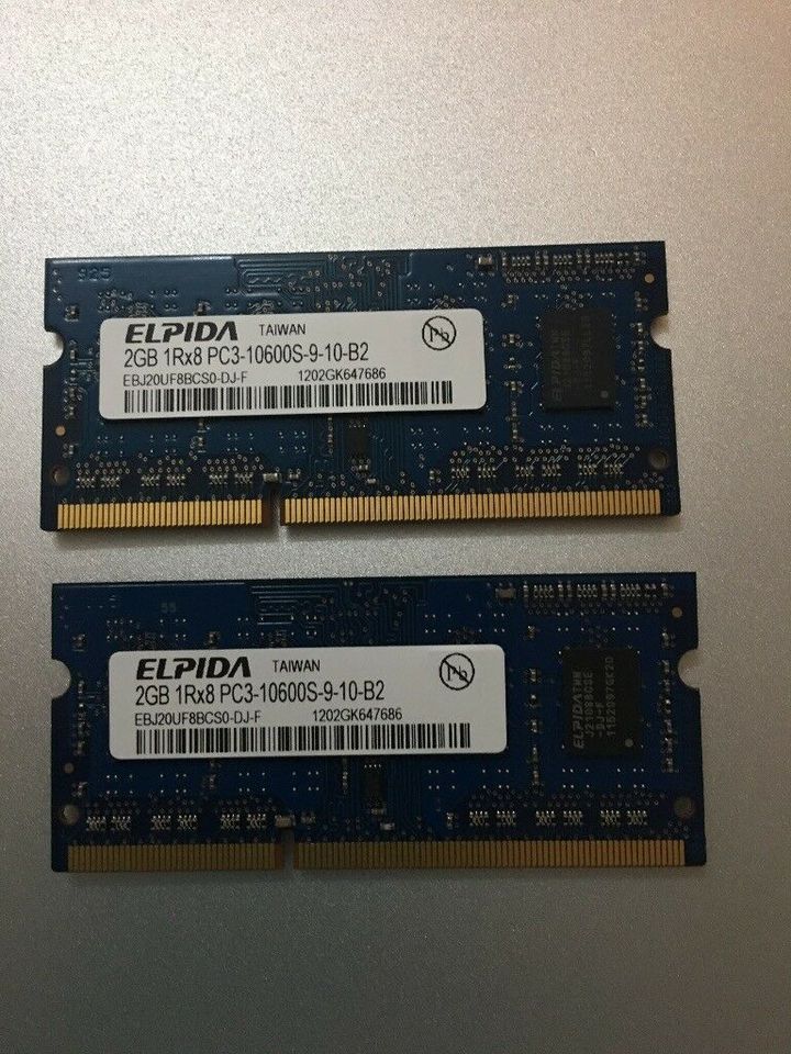 Arbeitsspeicher 2X 2GB 1Rx8 PC3-10600S-9-10-B2 in Berlin