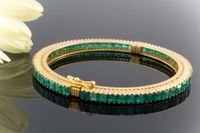 Smaragd Armreif 5 Carat Smaragde Emerald Bracelet in 750er Gold Nordrhein-Westfalen - Wegberg Vorschau