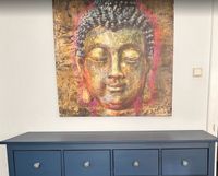 Buddha Gemälde bunt 100x100 cm Niedersachsen - Lehrte Vorschau