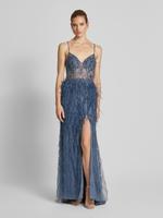 Luxuar Abendkleid mit Fransen in rauchblau Köln - Mülheim Vorschau