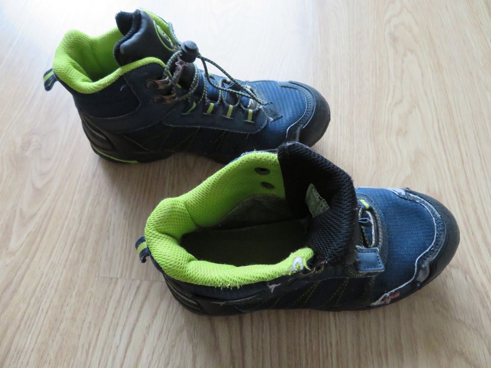 Schuhe Stiefel Boots Trollkids Gr 34 blau dunkelblau grün Junge in Schweich